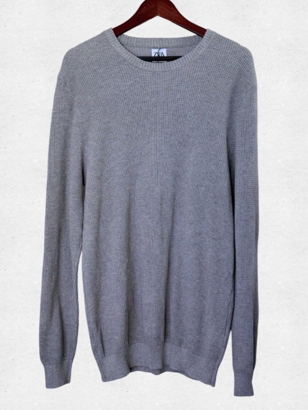 NWT Zara Lightweight Longline Gray Tunic Knit Sweater XL 100% Cotton Minimalist